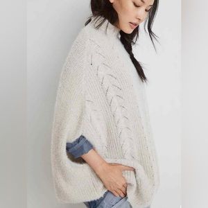 Anthropologie Akemi + Kin Rosie Pointelle Sweater Cape Poncho